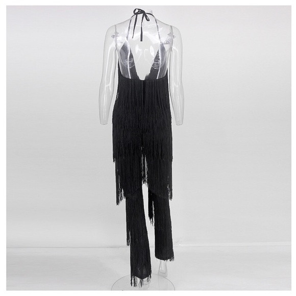 NEW! Black Fringe Jumpsuit - Picture 4 of 7